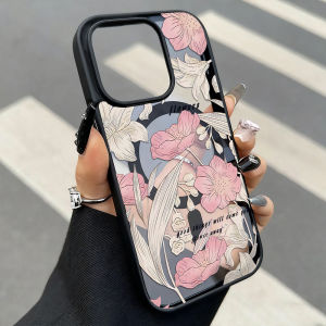 Luxury Magnetic Flower Phone Case For iPhone 17 Pro 16 Pro Max 13 11 15 14 12 17promax 16promax Shockproof Acrylic Matte Cover