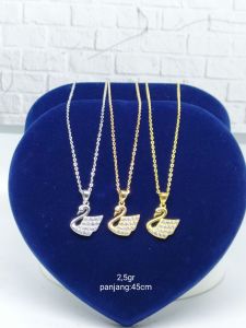 KALUNG MINI NORI VENSY + LIONTIN SWAN BESAR MP/ KALUNG PERAK ASLI SILVER 925 LAPIS EMAS/ KALUNG FASHION WANITA TERBARU