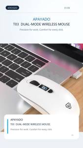 APAYADO | Chuột Bluetooth Không Dây APAYADO T03 Thiết Kế Tiện Dụng Sạc USB-C Hiển Thị Trạng Thái DPI Có Thể Điều Chỉnh Cho PC Laptop - 2.4 GHz