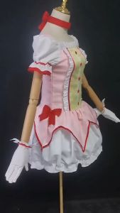 Kaname Madoka Cosplay Costume Wig Anime Puella Magi Madoka Magica Pink Ball Dress Halloween Party Uniform Outfit for Women Girl