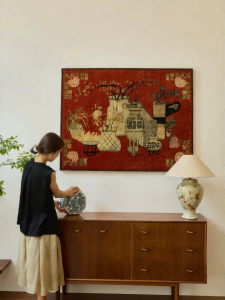Nabis | Treo Tường Vintage Nghệ Thuật Sang Trọng Màu Đỏ