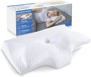 Cervical Pillow Memory Foam Pillows - Contour Memory Foam Pillow for Neck Pain Relief Orthopedic Neck Bed Pillow for Side Sleepers Back and Stomach With Pillow CaseRemovableWashable