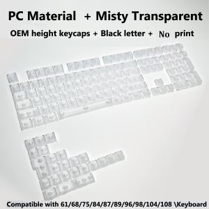 132 Keys Transparent Keycaps with Multi-Language English/ Korea /Russian for Mechanical Keyboard AK820 Pro Clear/ Misty Surface