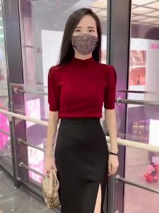 Ice Silk Bubble Sleeve T-Shirt