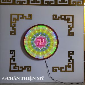 Hào Quang Led 8 Chương Trình Chữ Vạn Đèn Trang Trí Bàn Thờ Treo Cùng Tượng Phật HQ-8CT-08