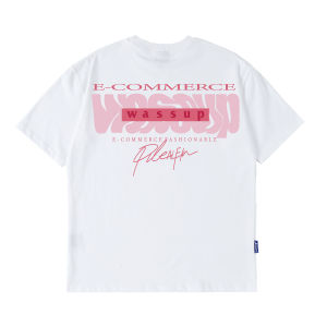 WASSUP HEODS เสื้อยืดแขนสั้นผู้ชายแบรนด์แฟชั่นอเมริกันหลวม Fit Cotton Crewneck คอกลมสําหรับฤดูร้อน