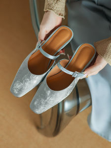 New Chinese Style Flat Bottom Sandals Low Heel Head Covered Clogs National Trend Womens Shoes Comfortable Slip-On Flats