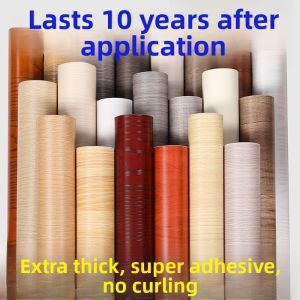 New Wood Grain Sticker Cabinet Furniture Renovation Color Change Film Door Self Adhesive Desktop Cabinet Waterproof Moisture Proof Wallpaper