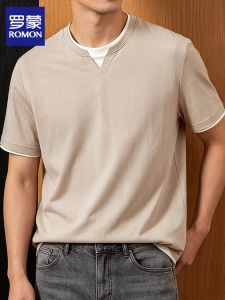 ROMON | Slim Icy Cool Illusion Two Pieces Mens T-shirt