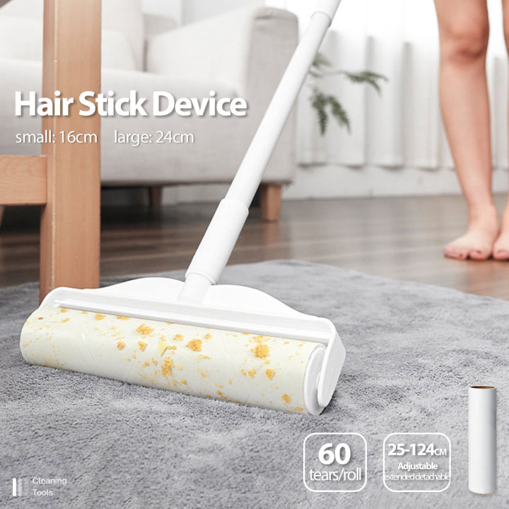 Strong Sticky Lint Roller with Tearable Paper, Sticky Hair Roller Brush  Sticking Paper Hair, Detachable Retractable Roll Rubber Roller Dust Brush  Lint