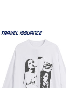 Áo Thun Dài Tay in Họa Tiết Thời Trang Đường Phố Đa Năng Cho Cặp Đôi Mùa Thu Thường Ngày Thoáng Khí Thoải Mái Phong Cách Thường Ngày