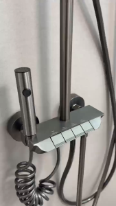 ชุดฝักบัวเรนชาวเวอร์เปียโน มัลติฟังก์ชั่น สีดำเงา ต่อน้ำอุ่นได้ ไม่ต้องเดินท่อในกำแพง 103ฺ Black