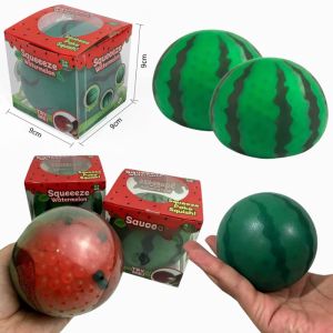 Simulated Watermelon Water Bead Stress Ball Soft Hand Squeeze Squishy Sensory Fidget Toy Stress Relief Blind Box Gift
