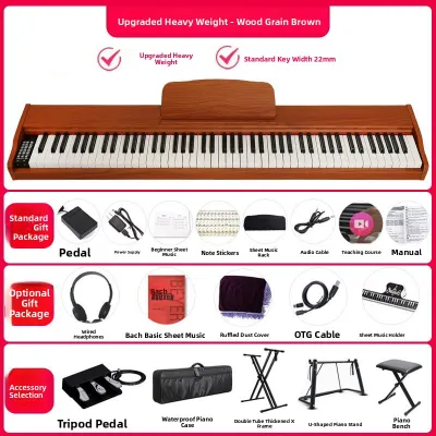 Smart Digital Piano 88 Keys Weighted Keys for Beginners Children Teachers Professional Exams Home Use Electronic Keyboard