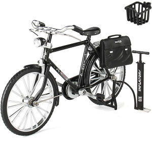 Metallic Retro Bicycle Model Toy Mens Eight Bars Traditional Style 1:10 Scale Collectible Bike Simulation for Adults