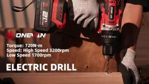 Onevan | ONEVAN 720N.M Brushless Electric Drill 2 Gears Tighten Screws Earth Soil Impact Drilling Working For Makita 18V Battery Pin