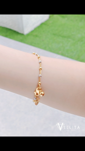 [VJ]Cop916 Bracelet "Kids Box-Ball" Gold / Mix Chrome 999.9 Gold Plated Persist 916 L:13cm-14cm <Rantai Tangan Budak>