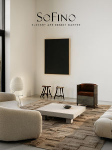 SoFINO | Thick Handmade French Retro Minimalist Rug