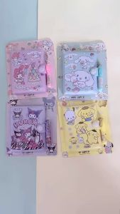 E10 NOTEBOOK PORTABLE SANRIO DENGAN PULPEN | SET PEN BUKU CATATAN HARIAN PORTABLE | MINI DIARY | BUKU CATATAN MINI | CUTE MINI DIARY | POCKET NOTEBOOK | BUKU CATATAN SAKU PORTABLE KARTUN LUCU | HADIAH | KADO ULANG TAHUN | POMPOMPURIN | KUROMI | MELODY TTD