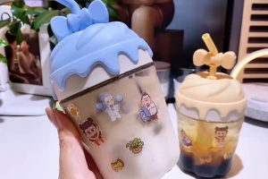 แก้วน้ำลายการ์ตูน น่ารัก ขวดน้ำใส่น้ำ กระบอกใส่เครื่องดื่ม ขนาด400ML DD356