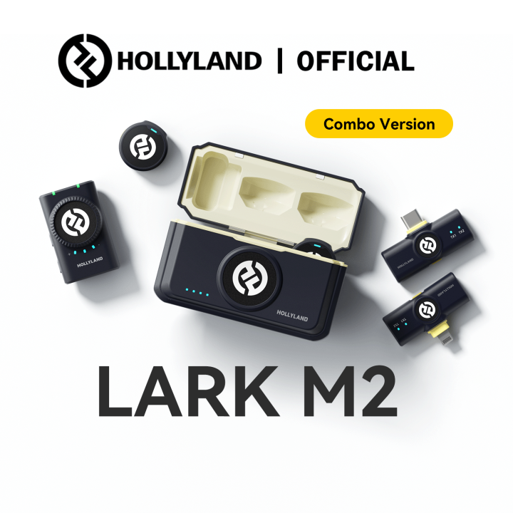 Hollyland LARK M2 Wireless Lavalier Microphone Combo Version 24Bit Weight  9g 300m Transmission Combo Version For Phone Camera Computer Laptop