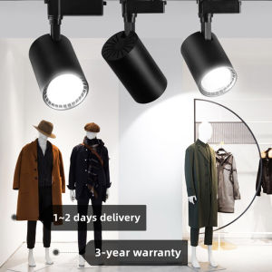 YHLAMP 【3-year warranty】COB Led Track Lights 40W 30W 20W 12W Cold/Warm White Light 220V Lights For Ceiling Spotlight clothing store mall spotlight Home indoor Led ceiling light Mall Exhibition Light