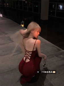 Pure Desire Red Strapless Dress Womens Spring 2025 Hot Girl Bodycon Skirt High Waist Long Split Backless Gown Elegant