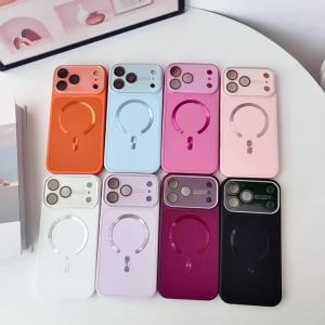 Luxury Glass Lens Frosted For Magsafe Magnetic Phone Case For iPhone 18 17 16 15 14 13 Pro Max Wireless Charge Shockproof Cover