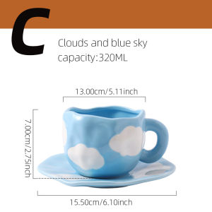 Hand‑Painted Flower Ceramic Coffee Mug Set Home Office Coffee Cup With Plate Breakfast Milk Juice Tea Handle Cup Gift Drinkware