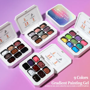 limegirl | LIMEGIRL 9 Color Gradient Painting Gel Nail Art Design DIY Solid Gel Nail Polish Quickly Carved Petal Nail Painting Gel