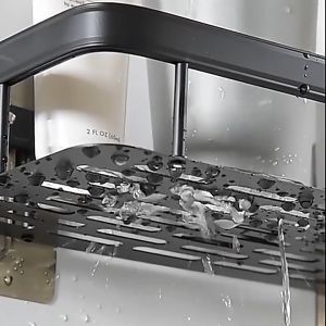 Bathroom Storage Rack Stainless Steel Adhesive No Drilling Kitchen Spice Storage Rack Space-Saving Bathroom Storage Rack