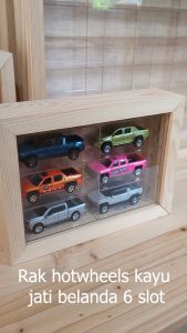 6 Slot Rak Hotwheels Premium kayu Jati belanda