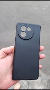 Casing Vivo V30E Silikon Matte Hitam Premium Black Line Ring Stand Tali lanyard Soft Case Handphone