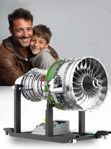 Full Metal Assemble Model Jet Fan Engine Mini Airplane Electric Toy Male Only Interactive Plaything from PIPIGUO Brand