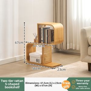ZHUTING | Floor-standing Large Capacity Multi-level Bamboo Bookshelf