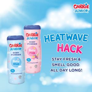 CARRIE JUNIOR Body Powder - Baby Blue (125g) Talcum | Soothing | Smooth & Soft Skin