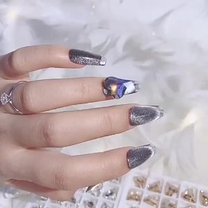 YYM 10 Chiếc Đáy Nhọn Trái Tim Cong Móng Tay Ren K9 Kính Pha Lê Đá Quý Quyến Rũ Cho Móng Tay Nghệ Thuật Trang Trí Làm Móng Tay DIY