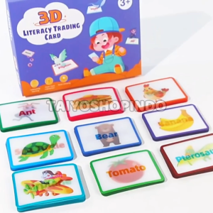 TAIYO 3D Literacy Trading Flash Card Kartu Edukasi Pembelajaran Kognitif Literasi Bahasa Anak