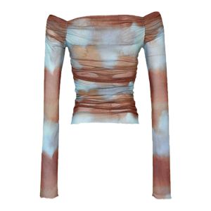 BINKAFENNY | เสื้อเชิ้ตผ้าชีฟองไหล่เดียวสไตล์อเมริกัน ทรงเข้ารูป เซ็กซี่ หวาน เผ็ดร้อน ใส่ไปทำงาน สไตล์ฤดูร้อน 2024