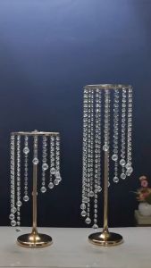 Exquisite Flower Vase Twist Shape Stand Golden Silver Wedding Table Centerpiece Crystal Road Lead