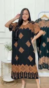 Daster Batik Kencana Jumbo LD 120 // Motif Terbaru Busui Friendly Kancing Depan // Santung Rayon lembut nyaman di pakai // Pakaian Wanita sehari - hari // Gaun tidur Bumil Dress