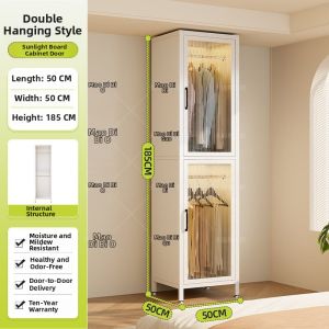 DIBIOU | Easy Assembly Steel Metal Wardrobe