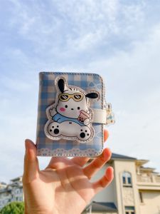 Cute Cartoon Kuromi PU Short Wallet Multi-function Tri-fold Student Card Holder Dreamy Practical Design for Men and Women