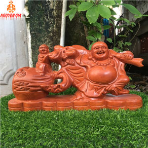 Tượng phật di lặc bằng gỗ hương cao cấp nguyên khối mẫu kéo bao tiền ngang 40 cm trạm khắc tinh xảo sắc nét mang lại sức khỏe may mắn tài lộc bình an cho gia đình