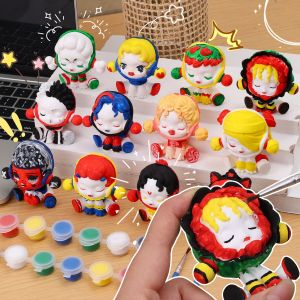 2Sets Pop Mart Plaster Car Aromatherapy Diffuser Dashboard DIY Bubble Mart Doll Painting Decoration Fragrance 3D Handmade Graffiti Perfume Gypsum