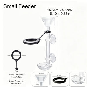 Acrylic Aquarium Fish Feeder Transparent Tube Telescopic Multifunctional Fish Tank Food Dispenser with Feeding Ring