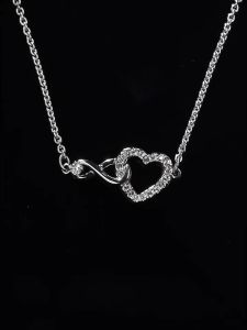 Swarovski Infinity Heart Jewelry Collection Necklaces and Bracelets Rose Gold & Rhodium Tone Finish Clear Crystals