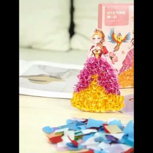 ผ้าศิลปะ Frenzy สำหรับงานฝีมือเด็กสำหรับสาวๆสะกิด ศิลปะของเล่น DIY เจ้าหญิงแต่งตัวเจาะชุดภาพวาด