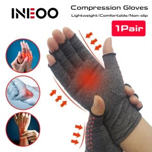 INEOO 1Pair Arthritis Compression Gloves for Hand Arthritis Carpal Tunnel Pain Anti-Slip Glue Dot Gloves