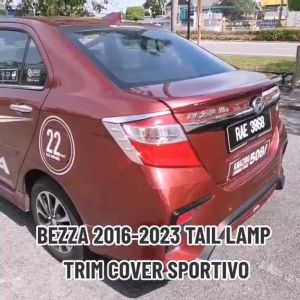 Carleaps perodua bezza 2016-2023 rear tail lamp trim cover sportivo design accessories bezza facelift lampu cover